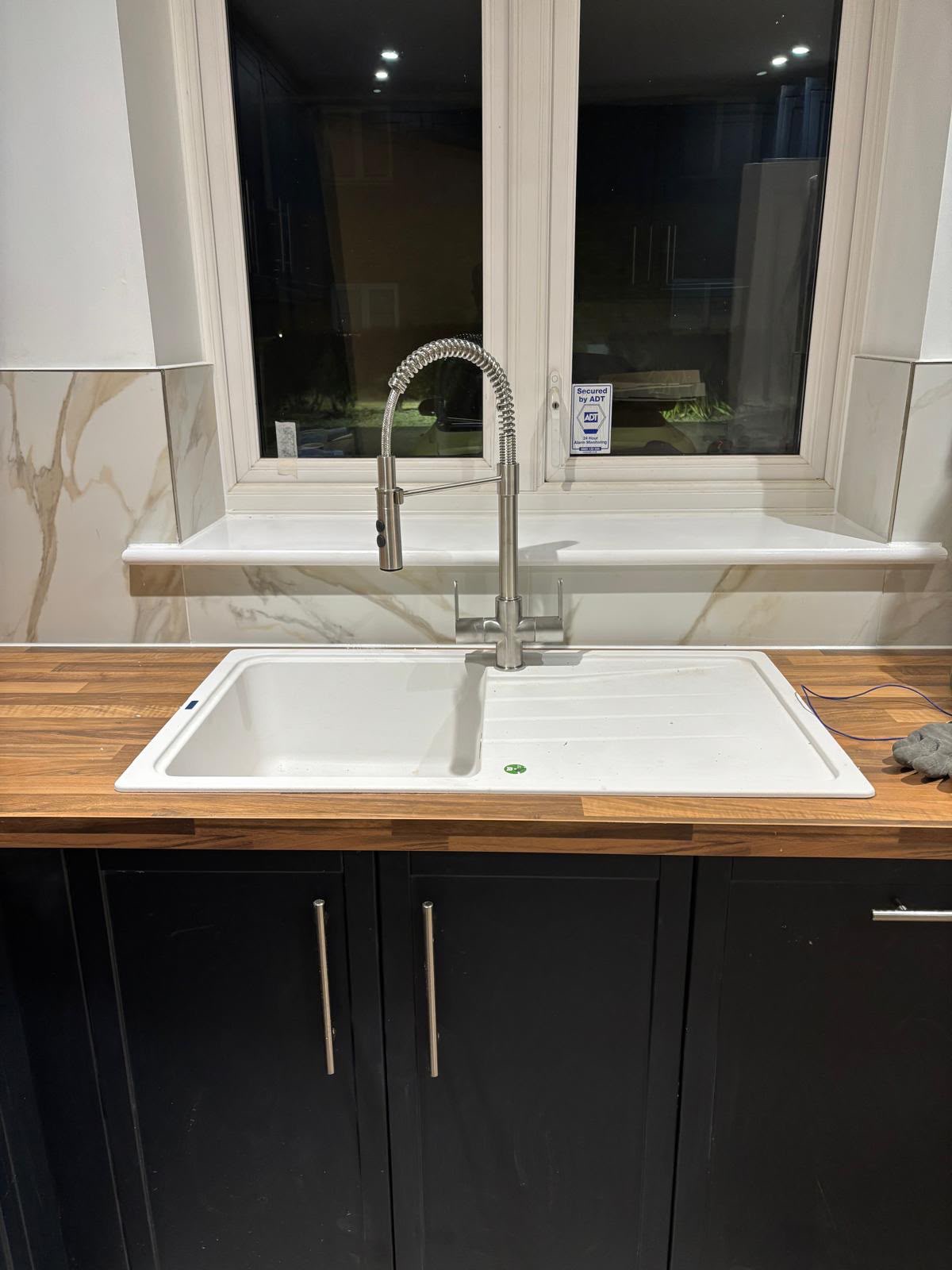 Kitchen worktop and sink detail
