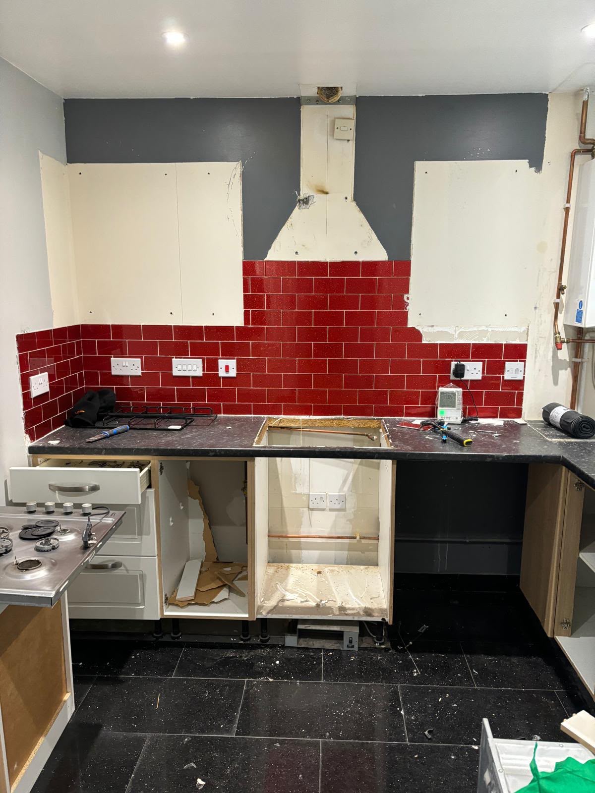 Old kitchen strip-out before renovation